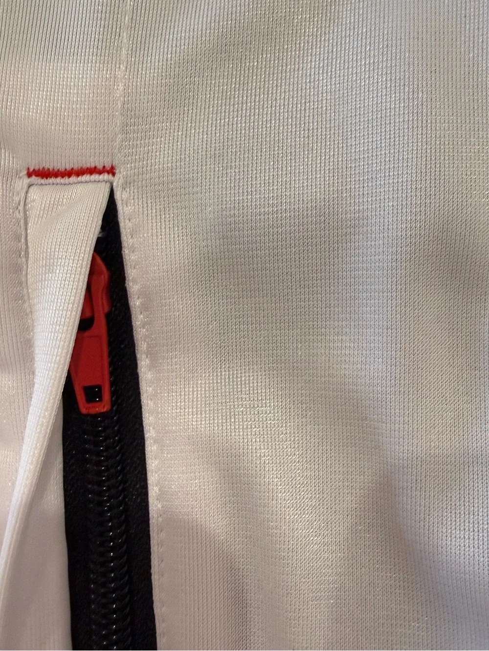 Sean John Vintage Track Jacket Colorblock Crest Patch White Black Red Size XXL